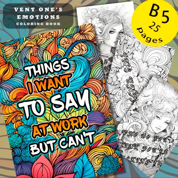 Adult Coloring Book, 50 Shades Of “Things I Want To Say” NEW - Picture 1 of 9